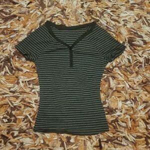 LAST CHANCE FINAL PRICE Black and Gray Striped Top NEW